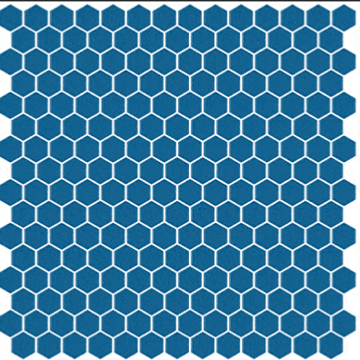 Bleu de Prusse hexagone mosaïque émaux mat satiné par 2 M² soit 72.75 € le M²