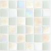 Blanc nacré et uni IBIZA mosaïque émaux  carré 2.3 cm brillant pleine masse par plaque 33 cm collé HTK