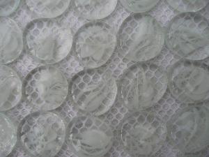Blanc bille de verre plate blanc ruban translucide taille 30 mm par 10 unités