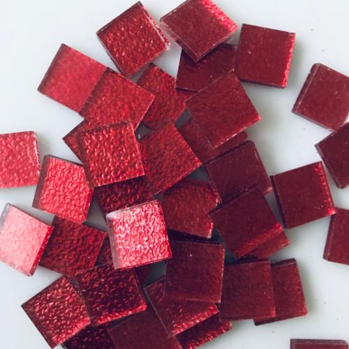 Rouge rubis mosaïque métal gauffré 2 cm précieux vendu à l'unité