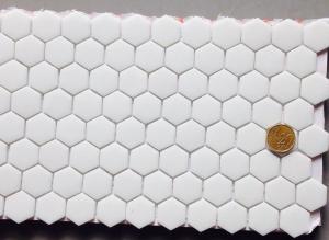 Blanc hexagone mosaïque émaux satiné mat au M²