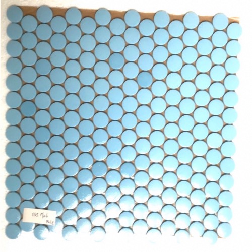 Bleu turquoise clair rond pastille mosaïque émaux mat par plaque 33 cm pour Vrac