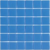 Bleu ciel foncé uni YERA mosaïque émaux brillant bord droit 2,3 cm par plaquette 20 carreaux