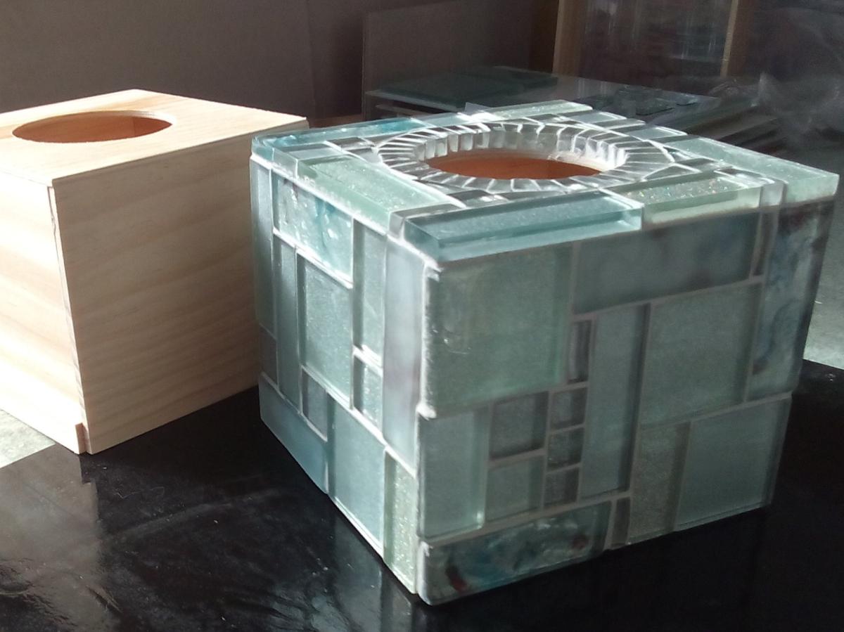 Boîte à mouchoir cube carré - boite à mouchoir cubique à décorer