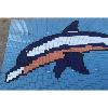 Mosaïque piscine dauphin fond bleu de 269 par 135 cm