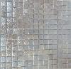 Gris argent gaufré métallisé carré 2.3 cm mosaïque urban chic émaux brillant plaque 33.2 cm HTK