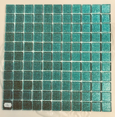 Vert bleu turquoise paillette mosaïque vetrocristal 2.5 cm par 100g