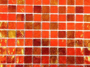 Orange flamme mosaïque mix miroir 1.5 cm plaque 30 cm