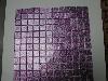 Rose mauve purple mosaïque paillette émaux brillant plaque 30 cm