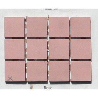Rose 5 cm grès antique mosaïque mat Paray plaque de 30 cm