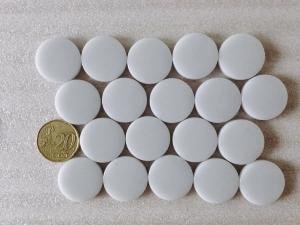Gris perle ciment rond pastille mosaïque émaux brillant par plaque 33 cm