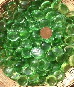 Vert bille de verre plate vert tendre translucide 20 mm par 200 grammes