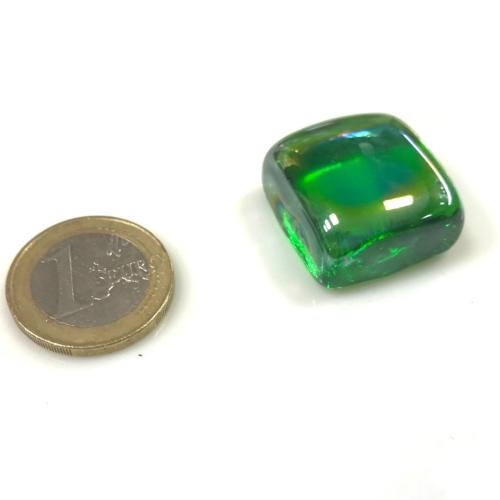 Bille forme ice cube vert foncé translucide diamètre 25 mm à l'unité en verre 