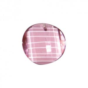 Rond concave rose translucide facette cristal taillé 30 mm