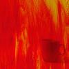 Rouge orange flammé semi translucide verre vitrail plaque de 20 par 30 cm