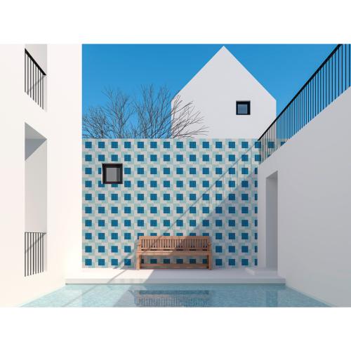 Mosaïque spa suit la forme du support