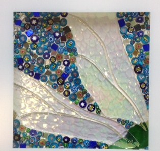 tableau libellule made in mosaic détail aile