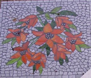 pavé de jardin fleurs orange de Mme Puységur