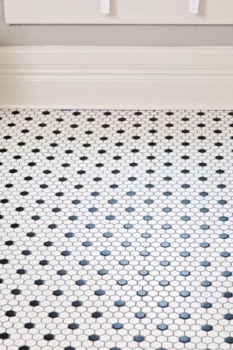 mosaïque art déco Dots blanc et noir
