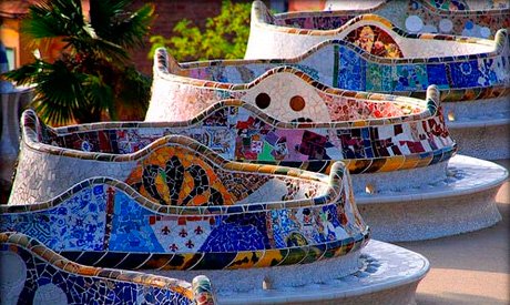 Mosaïque céramique parc güell Antoni gaudi barcelone