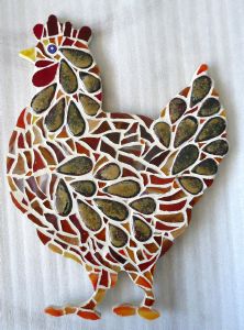 mosaique poule rousse mme B