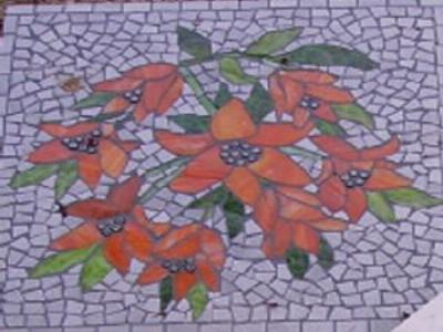 pavé de jardin fleurs orange de Mme Puységur