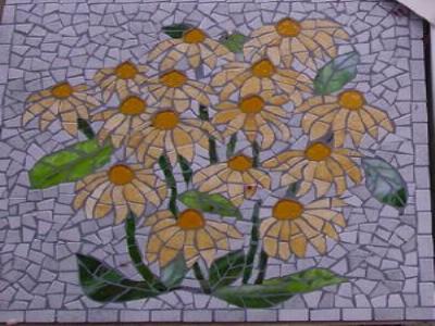 pavé de jardin fleurs jaunes de Mme Puységur