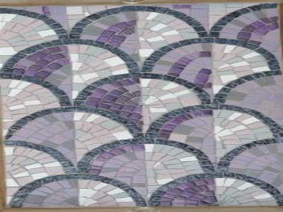 mosaique plateau en grès ceram gres antique motif ecaille