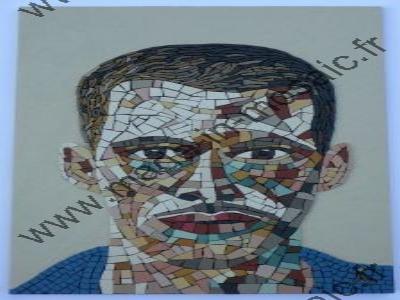 mosaique visage en grès ceram gres antique