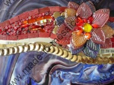 MODELES DE CREATIONS EN MOSAIQUES DE L'ATELIER : millifiori et palmette