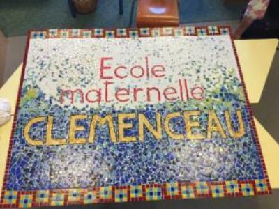Mosaïque école Clemenceau de rennes avec Mme Merret