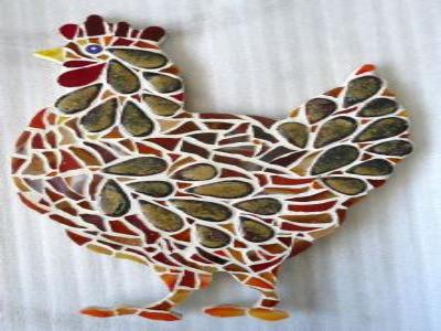 mosaique  poule rousse mme B